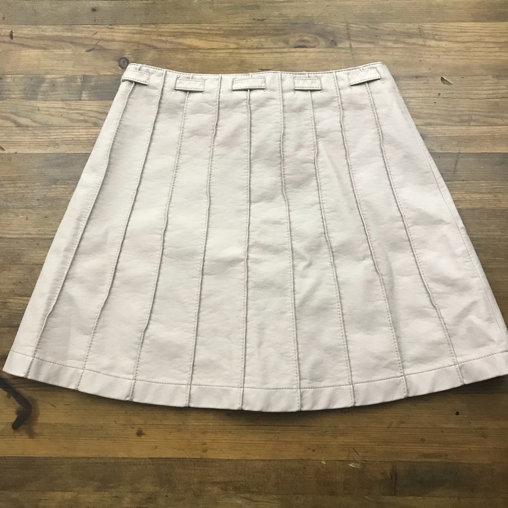 Free People Faux Leather Pleated A Line Skirt C - Picture 8 of 8